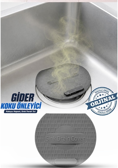 Lavabo Kötü Koku Giderici Önleyici Silikon Mat Sızdırmaz Lavabo Tıkacı Lavabo Tıpası Evye Kapağı Gri