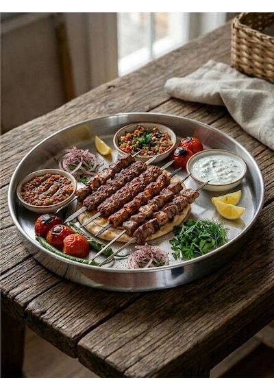 Üçlü Paslanmaz Çelik Fırın Tepsisi Yuvarlak, 3'lü Baklava Ve Börek İçin Dayanıklı Set Üçlü Set Diğer