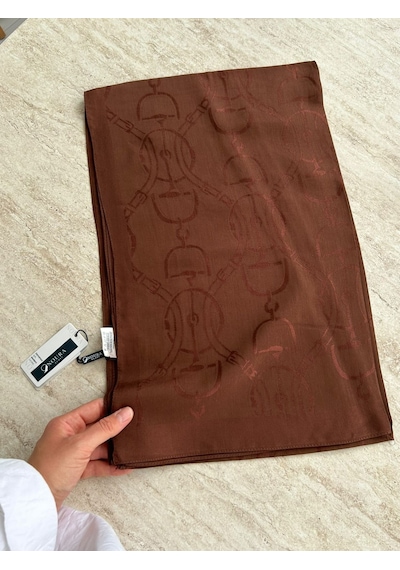 Noura Scarf Diamond Maria Şal Çikolata Çok Renkli