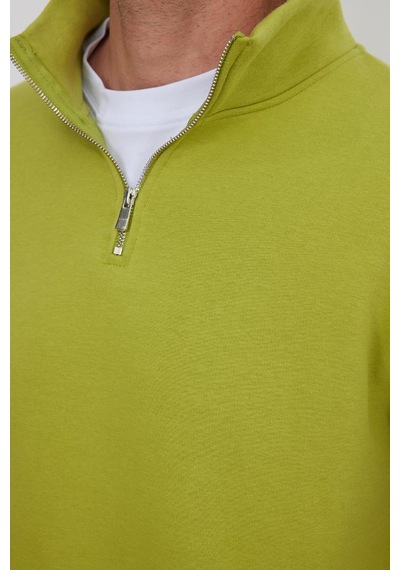 Tudors Unisex Relax Fit Rahat Kesim Pamuklu İçi Polarlı Yarım Fermuarlı Yeşil Dik Yaka Sweatshirt-35166 Yeşil Tudors Unisex Relax Fit Rahat Kesim Pamuklu İçi Polarlı Yarım Fermuarlı Yeşil Dik Yaka Sweatshirt-35166 Yeşil