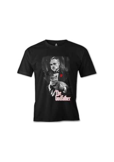 The Godfather Baskılı Siyah Erkek Tshirt 001