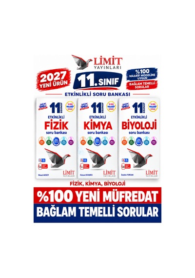 Limit 2027 11.sınıf Fizik-kimya-biyoloji 3 Kitap %100 Yeni Müfredat Etkinlikli Soru Bankası Set Yeni Ürün