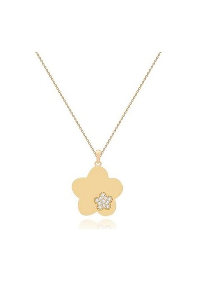 Diamond Line-Gülaylar - Sarı Altın 14 Ayar Çiçek Kolye N11.25101