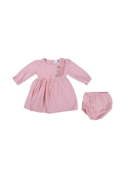 Aydodo Kız Bebek Muslin Elbise Somon