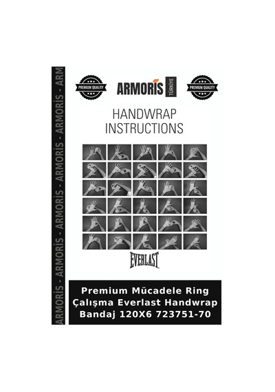Premium Mücadele Ring Çalışma Everlast Handwrap Bandaj 120x6 723751-70 Çok Renkli