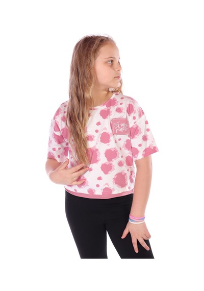 Toontoy Kids Toontoy Kız Çocuk Im Fıne Nakışlı Batik Tişört Gülkurusu