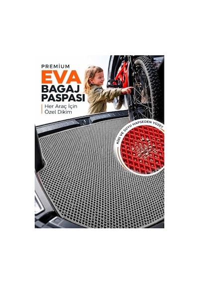 Kia Sorento 2002-2009 Uyumlu Eva Oto Paspas Bagaj Paspası Dahil Metal Topukluklu Açık Gri