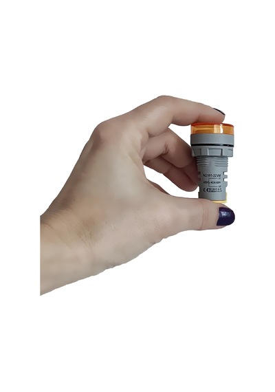 Mini Dijital Voltmetre 22mm Ac 60-500v Led Sarı Işık