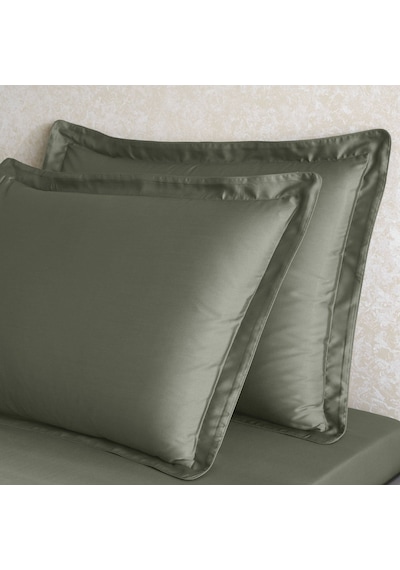Linens Tencel 2'li Volanlı Yastık Kılıfı Yeşil