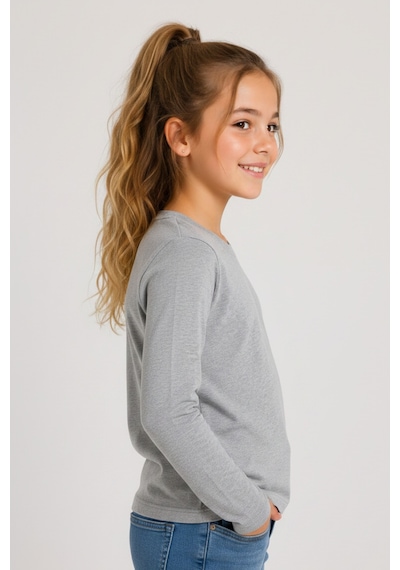 Kiagu Gri Basic Uzun Kol T-shirt- Terletmeyen Esnek Kumaş Pamuklu Mevsimlik Gri Uzunkol Kız Çocuk Tsort Gri Kiagu Gri Basic Uzun Kol T-shirt- Terletmeyen Esnek Kumaş Pamuklu Mevsimlik Gri Uzunkol Kız Çocuk Tsort Gri