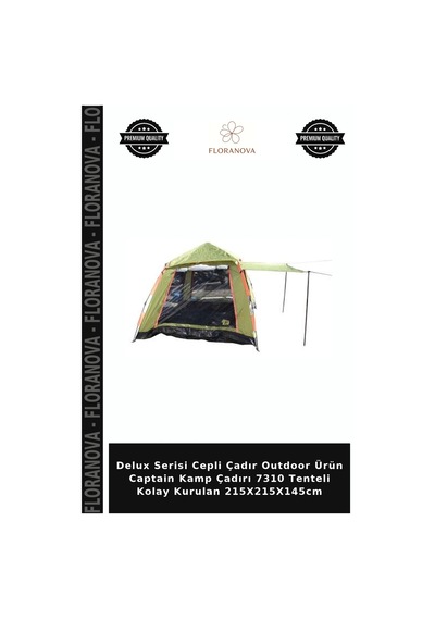 Delux Serisi Cepli Çadır Outdoor Ürün Captain Kamp Çadırı 7310 Tenteli Kolay Kurulan 215x215x145cm Standart