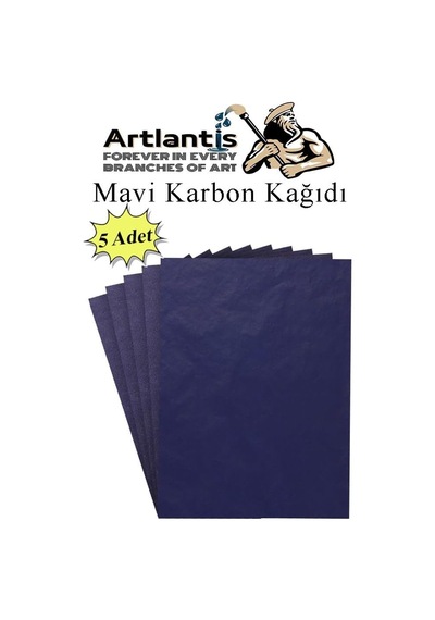 Artlantis Mavi Karbon Kağıdı A4 5 Adet 21x29,7 Cm Kopya Kağıdı Transfer Kağıdı Renkli Karbon Kağıdı