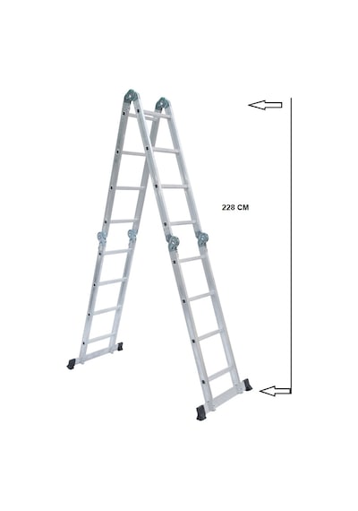 Beykon 16 Basamaklı 1.6 MM Kalınlık 4.70 M Çok Amaçlı Katlanır Merdiven - ELIT 44     