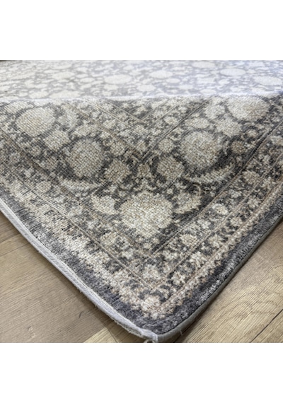 Hoom Rugs Elegant 006 Antrasit Vizon Doğal Elyaf Yansımalı Klasik Desenli Salon Halısı