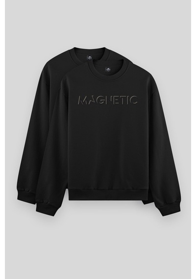 Tommy Life Rahat Form O Yaka 2li Paket Siyah Erkek Sweatshirt - 88020 Siyah