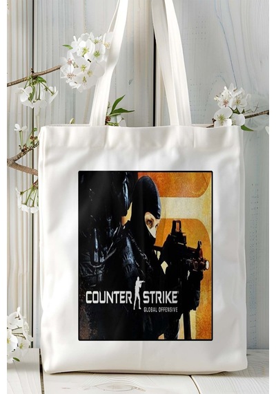 Art Hediye Counter Strike Cs 2 Csgo Oyun Baskılı Omuz Çanta Kişiye Özel Model 12 Çok Renkli