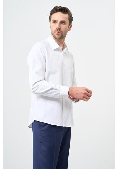 İmza Beyaz Uzun Kol Düz Bez Ayağı Sert Yaka Cepsiz Pamuklu Classic Slim Fit Gömlek 1004245267 Beyaz İmza Beyaz Uzun Kol Düz Bez Ayağı Sert Yaka Cepsiz Pamuklu Classic Slim Fit Gömlek 1004245267 Beyaz