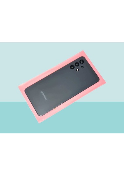 Tkgz  Samsung Uyumlu Galaxy A32 A325 Arka Kapak Batarya Kapağı Cam Full Lensli - Siyah Çok Renkli
