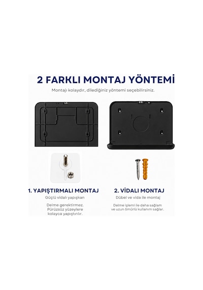 Mulpex Yarım Katlı Klozet Kapak Örtüsü Dispenseri Siyah Abs Plastik Kilitli 40x28x4,5 Cm