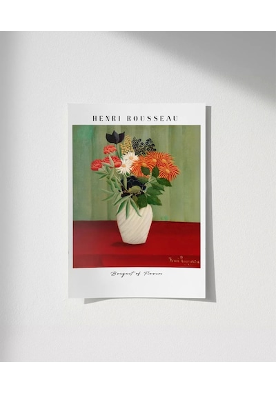 Çerçevesiz Poster Henri Rousseau Çiçek Buketi