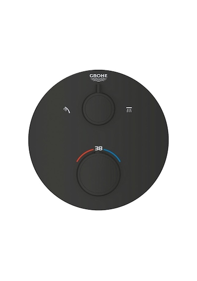Grohe Grohtherm Termostatik Banyo/Duş Bataryası 2 Çıkışlı Divertörlü - 1022082430 Siyah