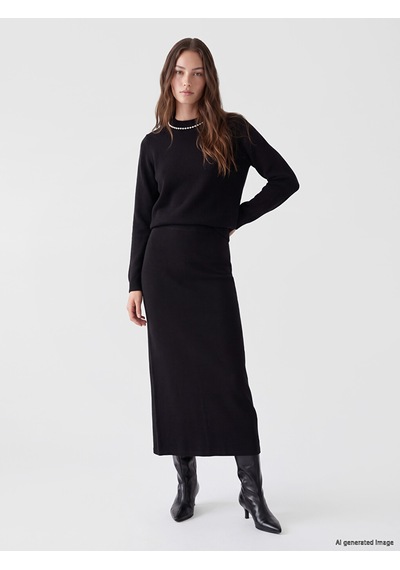 Lcw Modest Siyah Beli Lastikli Kalem Etek