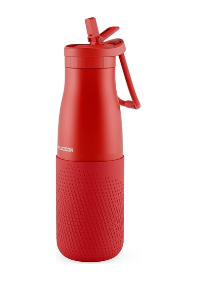 Kırmızı 500 Ml Çelik Okul Matarası - Silikon Gövdeli Nokta Çelik Termos - 50024 Diğer