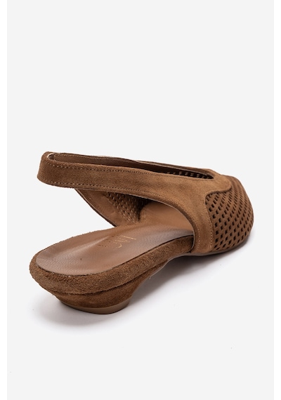 Luvishoes Lıeve Toprak Süet Hakiki Deri Kadın Alçak Topuklu Ayakkabı Taba