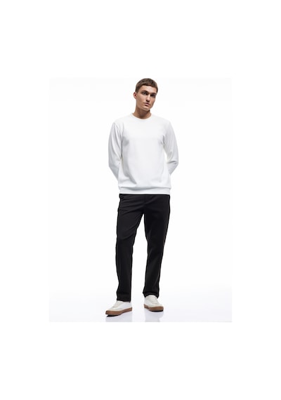 Koton Uzun Kollu Bisiklet Yaka Basic Sweatshirt Beyaz 7wam70011mk