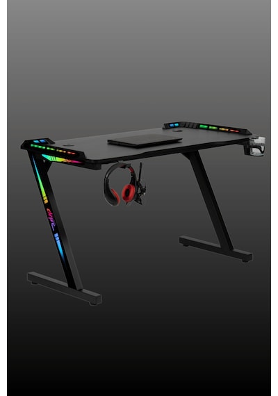 Aura Rgb Led Li Siyah Oyuncu Masası 160 70 Cm