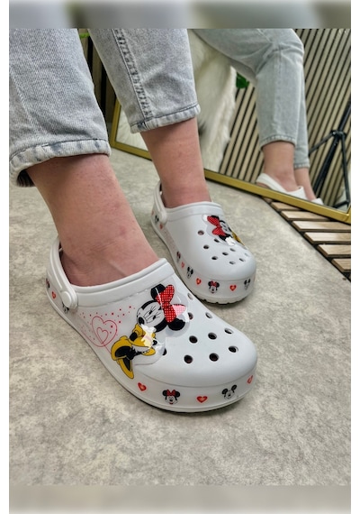 Günlük Anne Kız Terlik Sabo Hemşire Doktor Aşçı Sandalet Desenli Taban Crocs Crf-8246 Minniemouse Günlük Anne Kız Terlik Sabo Hemşire Doktor Aşçı Sandalet Desenli Taban Crocs Crf-8246 Minniemouse