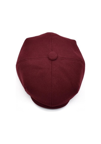 Külah Erkek Dökümlü Kışlık Newsie Kasket Premium Irish Flat Cap Şapka - Bordo