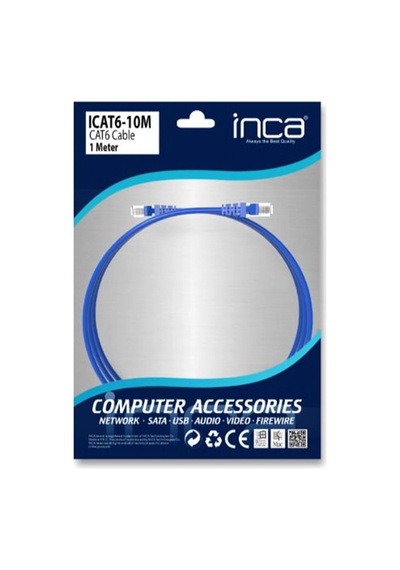 Inca Icat6- 1mt Cat6 Mavi Kablo Kdo