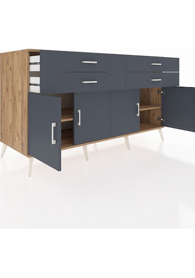Kronos Konsol 2 Raflı 4 Çekmeceli 8 Kapaklı 176x59x99 Çam-antrasi Çam-antrasit Kronos Konsol 2 Raflı 4 Çekmeceli 8 Kapaklı 176x59x99 Çam-antrasi Çam-antrasit