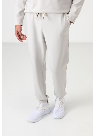 Tommy Life Taş Pamuklu Kalın Yumuşak Dokulu Comfort Fit Nakışlı Erkek Eşofman Takım - 85254 Taş Rengi Taş