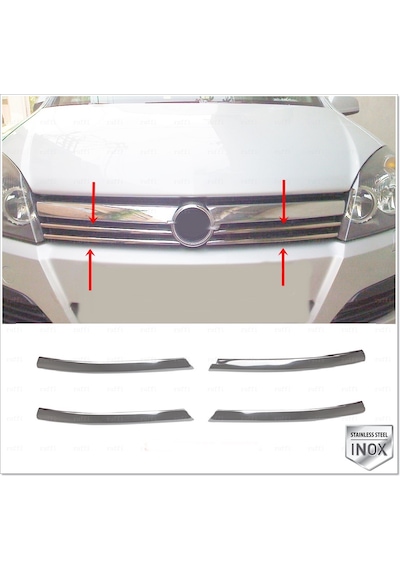 Opel Astra H Krom Ön Panjur 4 Prç. 2004-2010 Arası P. Çelik