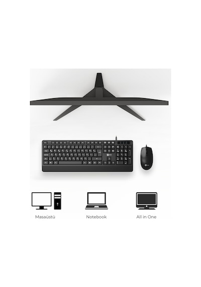 Lecoo CM106 USB Kablolu Türkçe Q Klavye & Mouse Set