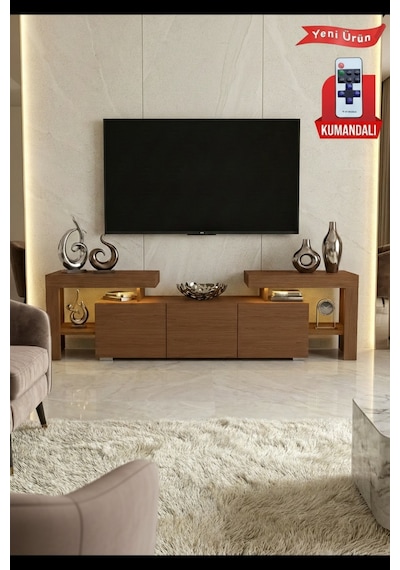 Burc Ledli Tv Ünitesi 200 Cm Ceviz