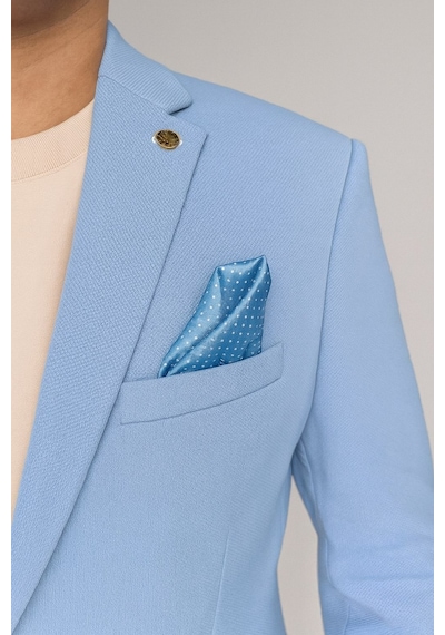 Plus Scorpion Açık Mavi Erkek İtalyan Kesim Tek Düğmeli Blazer Ceket Günlük Ve Şık Kombinler İçin Açık Mavi