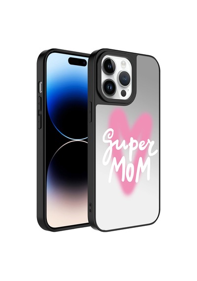 Apple iPhone Uyumlu 14 Pro Kılıf Aynalı Desenli Kamera Korumalı Parlak Zore Mirror Kapak - Fragile