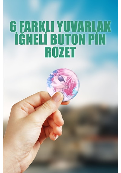 Yuri Ayato Yarichin B Club Çanta Süsü Rozet İğneli Buton Rozet Seti 6 Adet Çok Renkli
