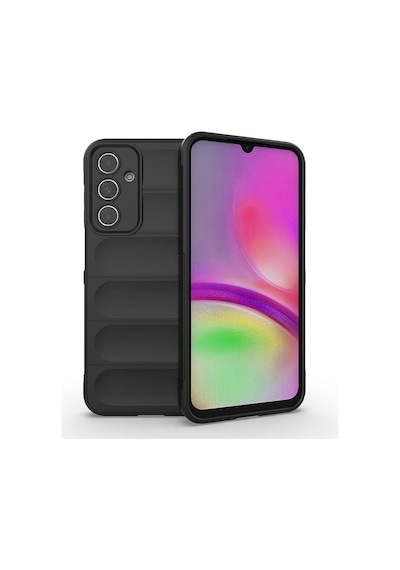 Galaxy Uyumlu A25 Kılıf Kamera Korumalı Esnek Silikon Parmak Şeritli Pazarplus Siyah