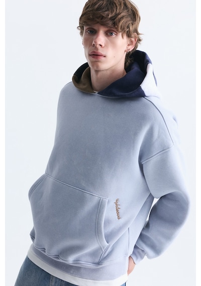 Vamos Boxy Fit Kapüşonlu Sweatshirt Bebe Mavi