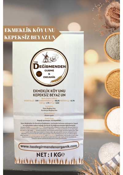 Ekmeklik Köy Unu - Kepeksiz Beyaz Un - 1 Kilo