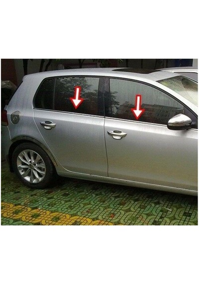 Volkswagen Golf 6 Uyumlu 2009-2013 Krom Cam Çıtası 4 Parça Paslanmaz  Çelik