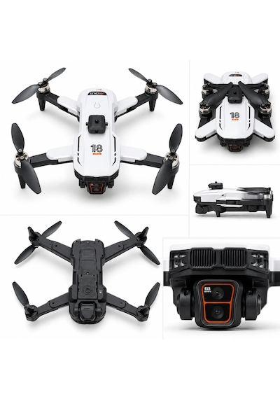T18p Dron 4k Hd Hava Fotorafçılığı 3 Lens Usb Kart Okuyucu+kafıza Kartı Hediye Tek Tuş İniş Kalkış Ekranlı Kumanda Fırçasız Motor Havada Sabit Kalma 360 Derece Engel Algılama Elektirikli Kamera