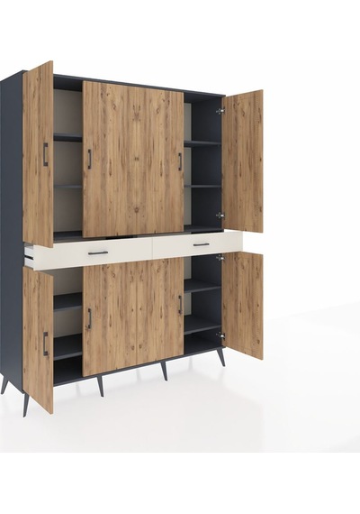 Hyperion Gardrop 10 Raflı 2 Çekmeceli 8 Kapaklı 176x44x221 Antrasit-çam/aytaşı Çam/aytaşı Hyperion Gardrop 10 Raflı 2 Çekmeceli 8 Kapaklı 176x44x221 Antrasit-çam/aytaşı Çam/aytaşı