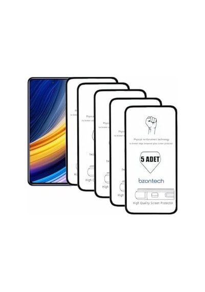 Poco X3 Pro İle Uyumlu Ekran Koruyucu Tam Kaplayan 5li Set