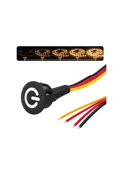 Powermaster Pm-30779 5v Dc 16mm Gömme Dokunmatik Led Dimmer Kontrolcüsü Switch Buton Siyah