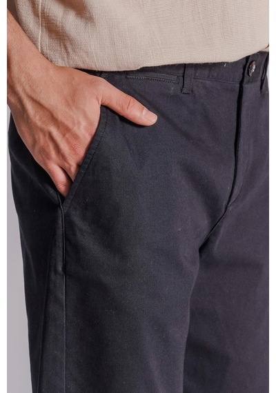 Braccas Erkek Yandan Cepli Klasik Bel Relaxed Fit Chino Şort Siyah Siyah